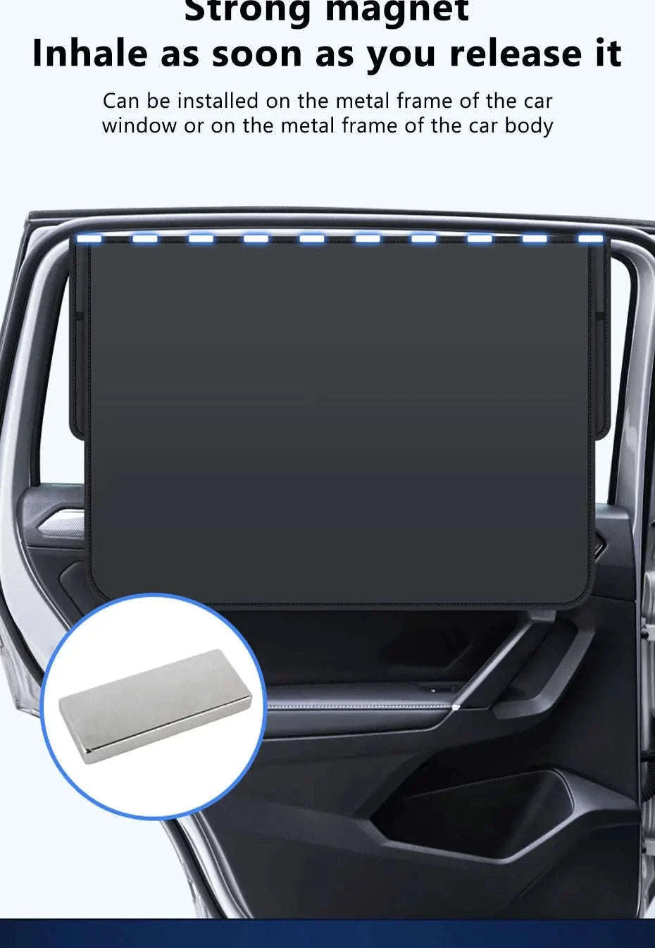 Car Window Sunshade Magnetic Side Window Curtain-Rear-1pc