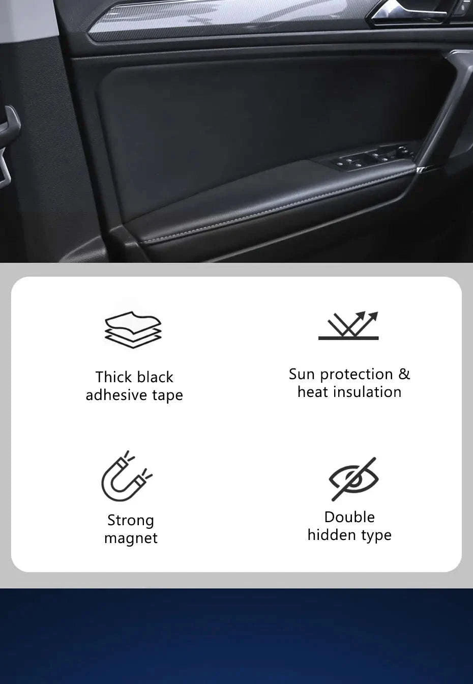 Car Window Sunshade Magnetic Side Window Curtain-Rear-1pc