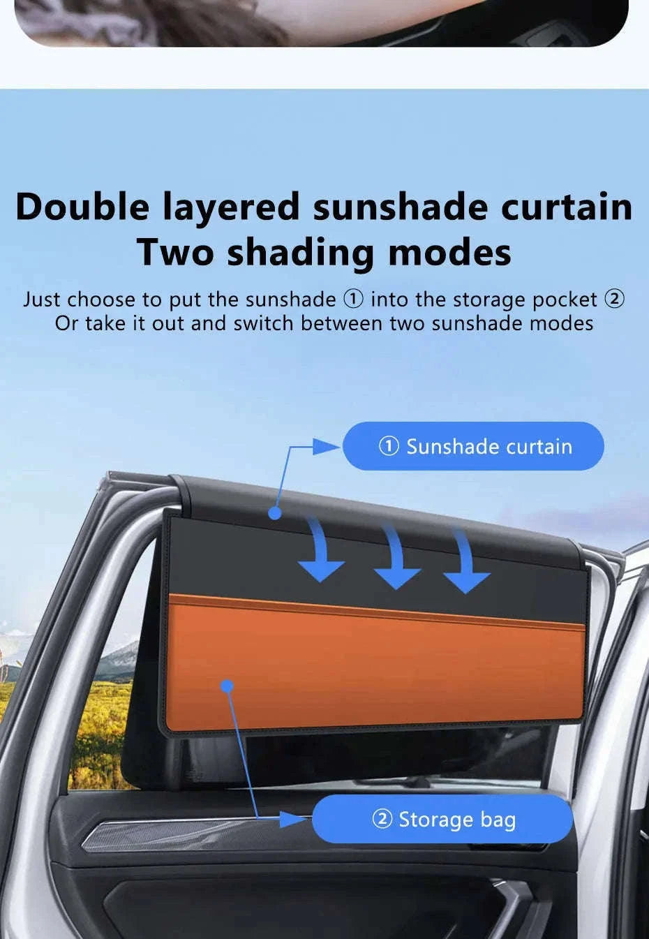 Car Window Sunshade Magnetic Side Window Curtain-Rear-1pc