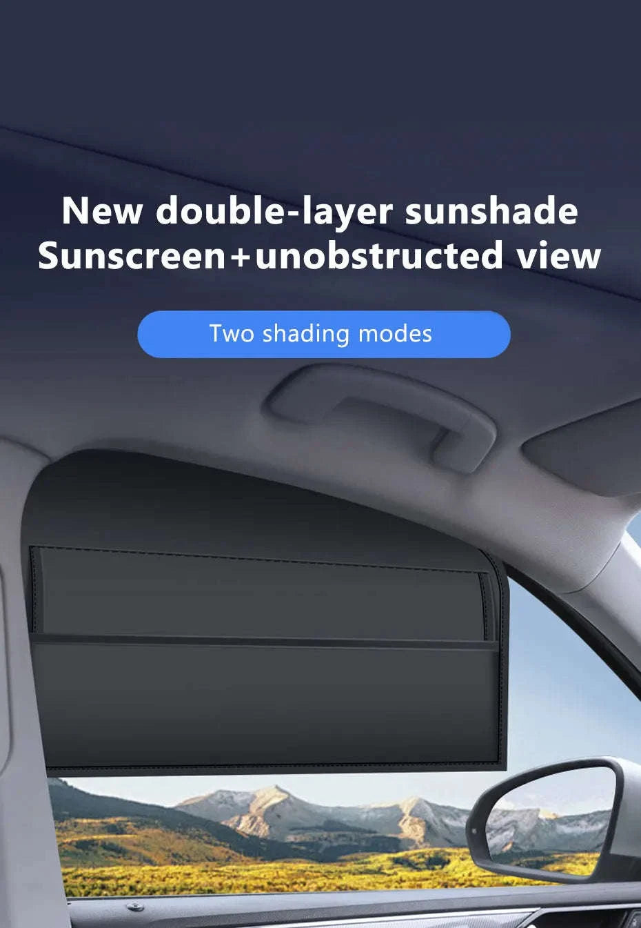 Car Window Sunshade Magnetic Side Window Curtain-Rear-1pc