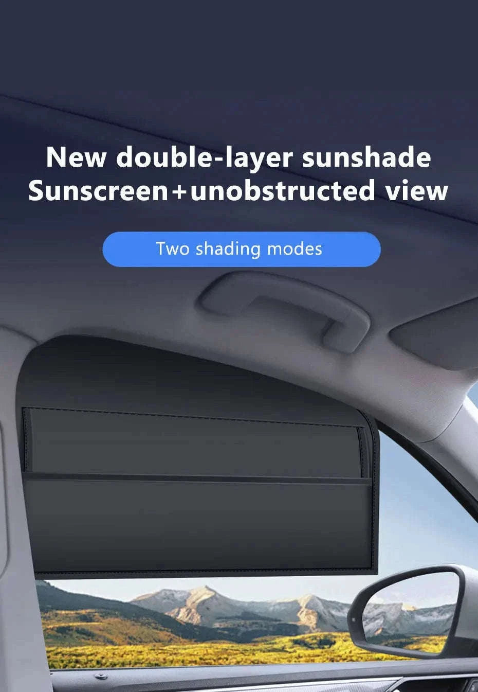 Car Window Sunshade Magnetic Side Window Curtain-Rear-1pc