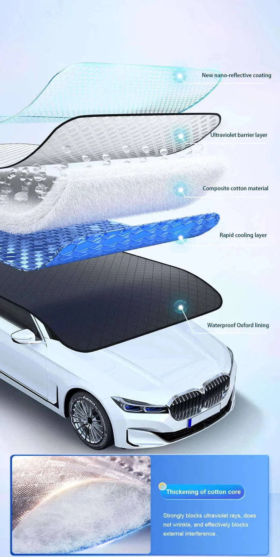 Car Windshield Snow Cover Waterproof Sun Shade-Small