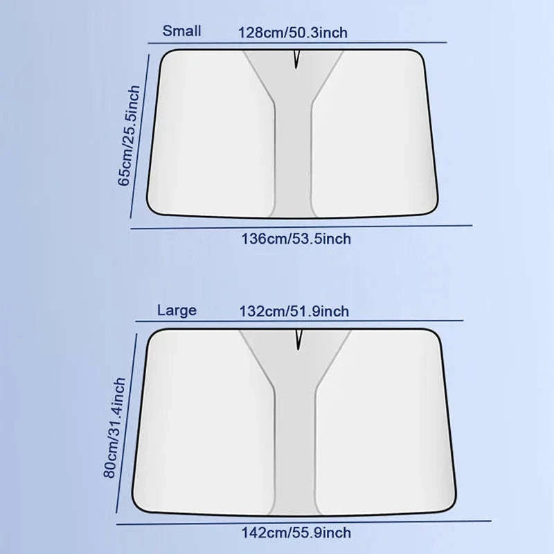 Car Windshield Sun Shade Foldable Front Window Sun Protection Cover-Size S