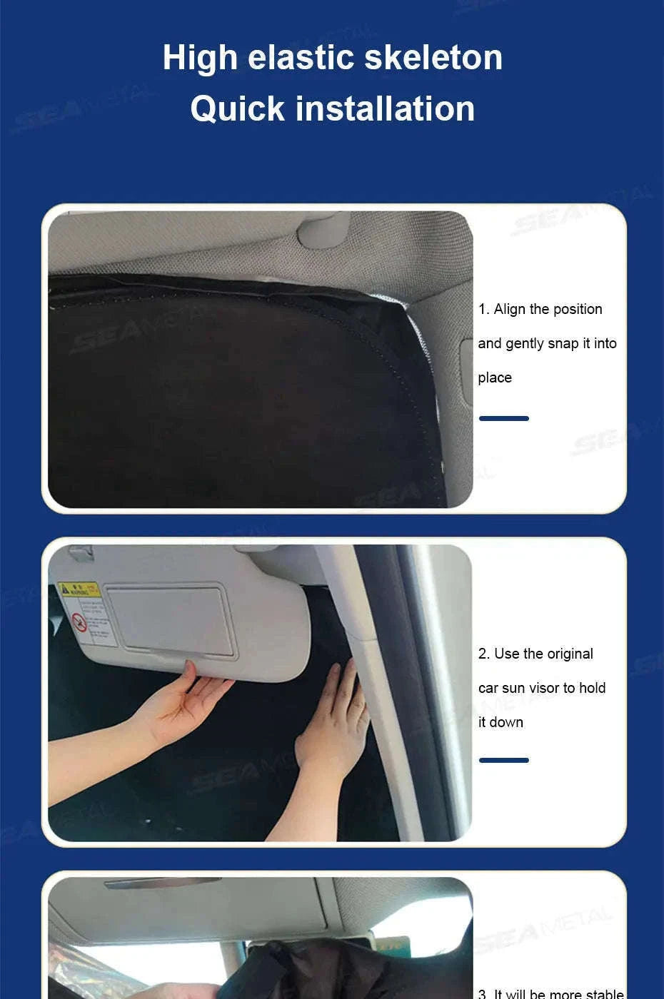 Car Windshield Sun Shade Front Window Sunshade-Size S