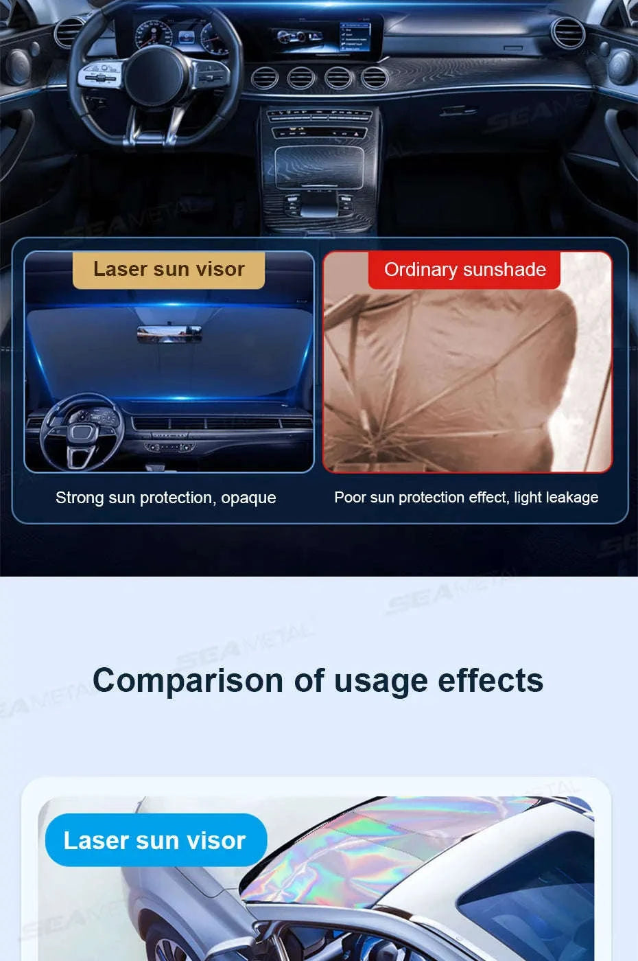 Car Windshield Sun Shade Front Window Sunshade-Size S