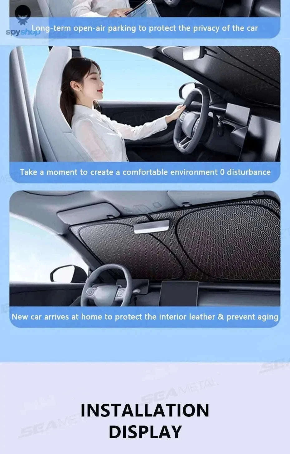 Car Windshield Sun Shade Umbrella for UV Protection and Heat Reduction-1 pc