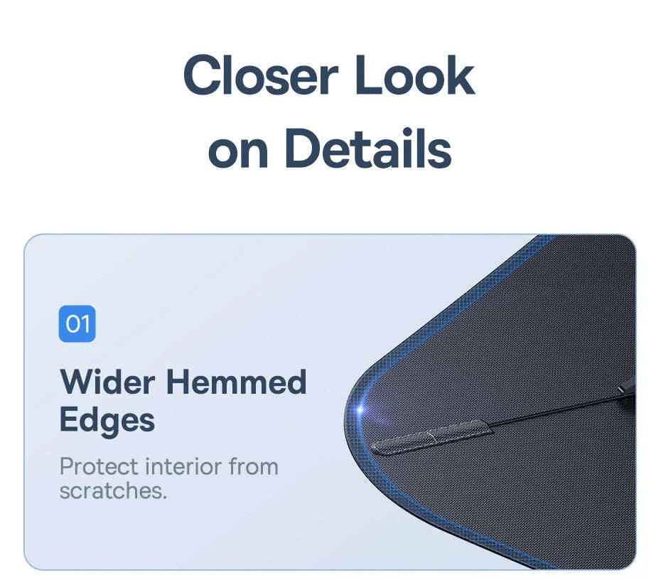 Car Windshield Sun Shade with Hemmed Edges-142 x 75cm