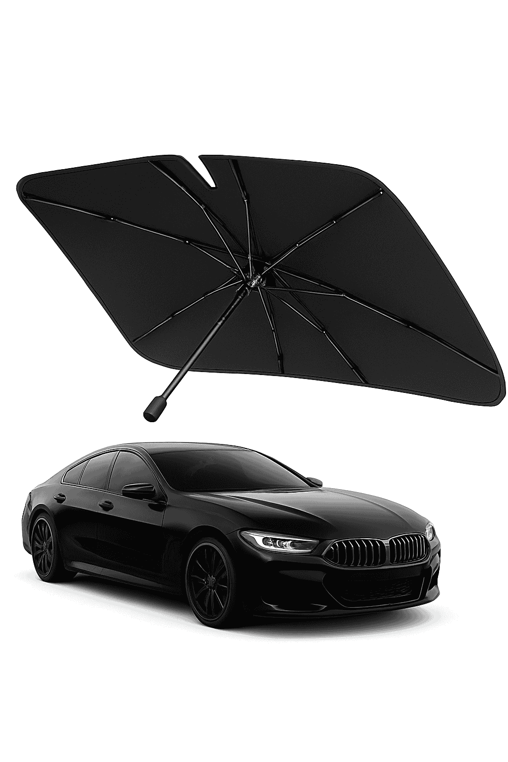 Car Windshield Sun Shade with Hemmed Edges-142 x 75cm