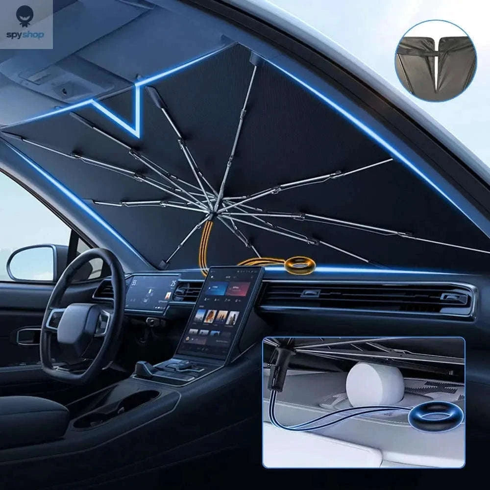 Car Windshield Sunshade Umbrella for Cooler Interior-Pull Ring L