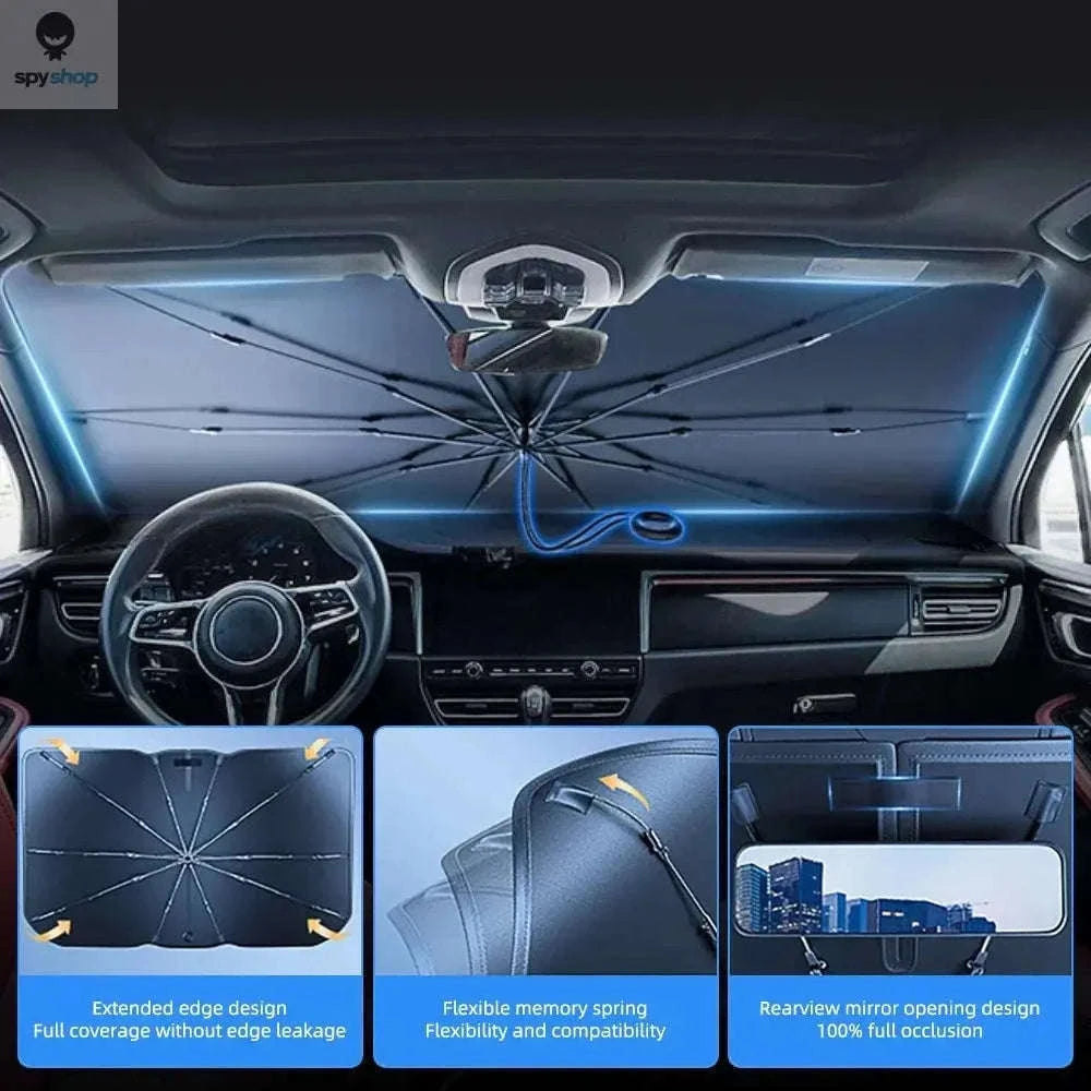 Car Windshield Sunshade Umbrella for Cooler Interior-Pull Ring L
