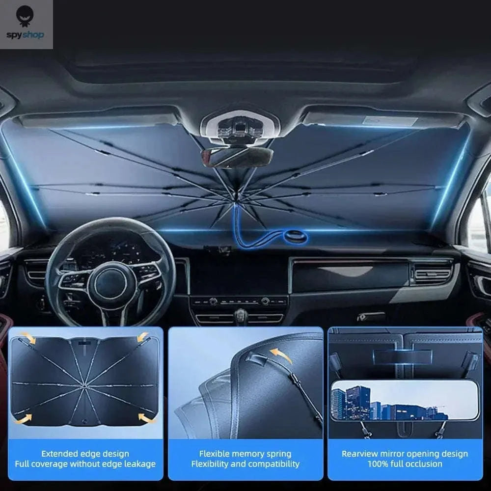 Car Windshield Sunshade Umbrella – UV Protection and Heat-Reducing Reflective Shield-Pull Cord S