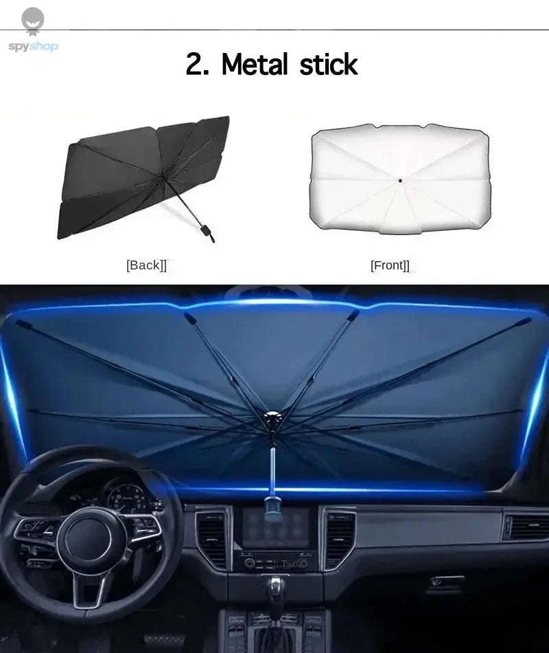 Car Windshield Sunshade Umbrella – UV Protection and Heat-Reducing Reflective Shield-Pull Cord S