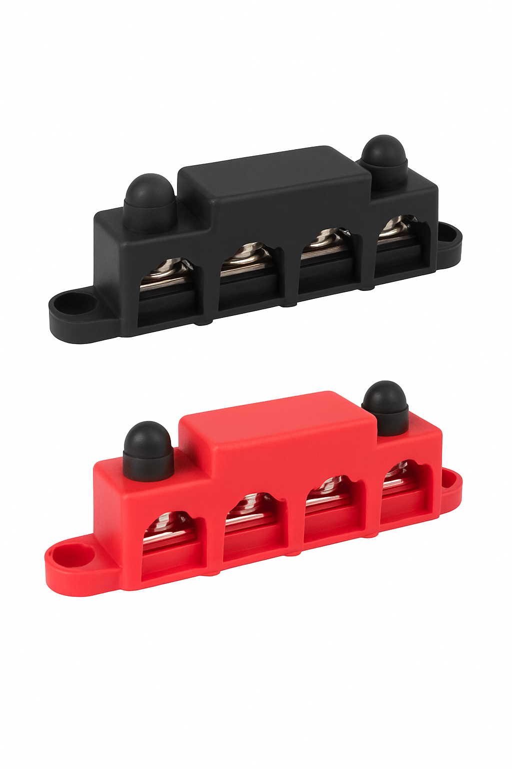Caravan RV Power Distribution Block 4 Way 48V 250A DC Bus Bar with M8/M10 Studs