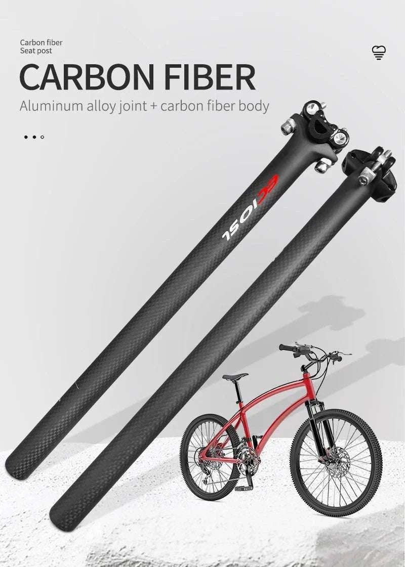 Carbon Fiber Bicycle Seatpost 27.2/30.8/31.6mm 350/400mm-27.2X350