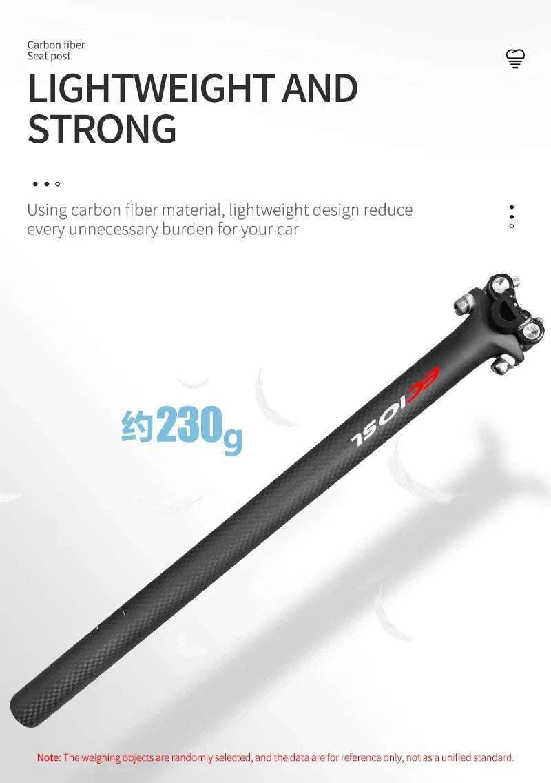 Carbon Fiber Bicycle Seatpost 27.2/30.8/31.6mm 350/400mm-27.2X350