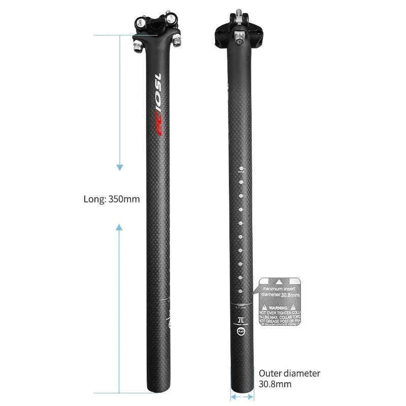 Carbon Fiber Bicycle Seatpost 27.2/30.8/31.6mm 350/400mm-27.2X350