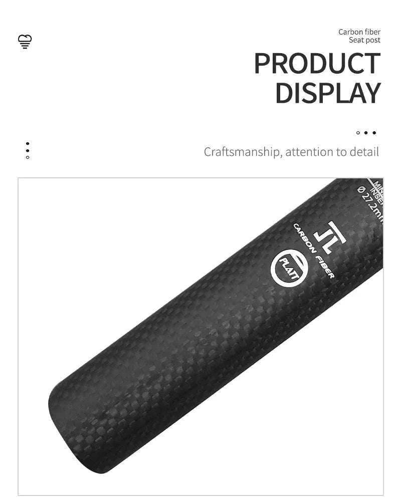 Carbon Fiber Bicycle Seatpost 27.2/30.8/31.6mm 350/400mm-27.2X350