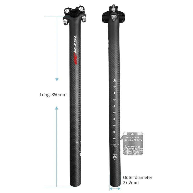 Carbon Fiber Bicycle Seatpost 27.2/30.8/31.6mm 350/400mm-27.2X350