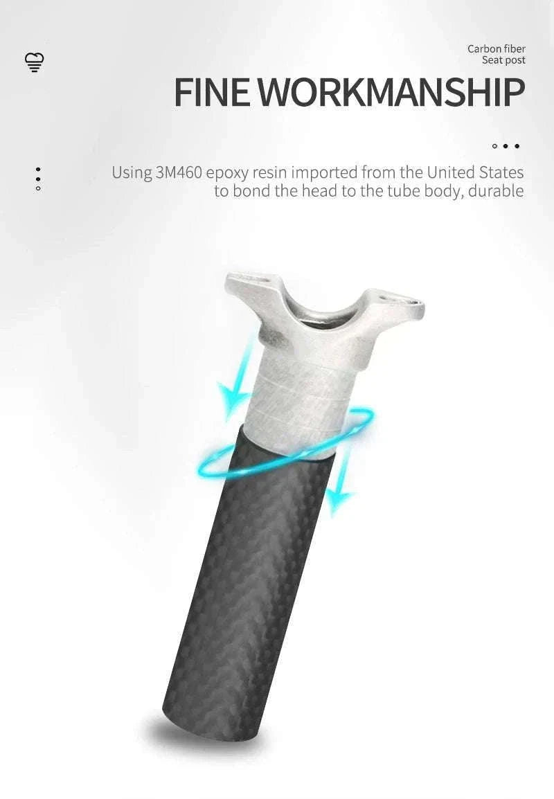 Carbon Fiber Bicycle Seatpost 27.2/30.8/31.6mm 350/400mm-27.2X350