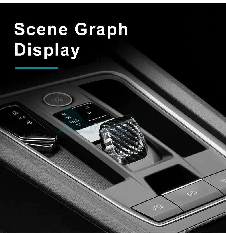 Carbon Fiber Gear Shift Knob Trim for Seat Leon and Cupra-Black Carbon / Germany