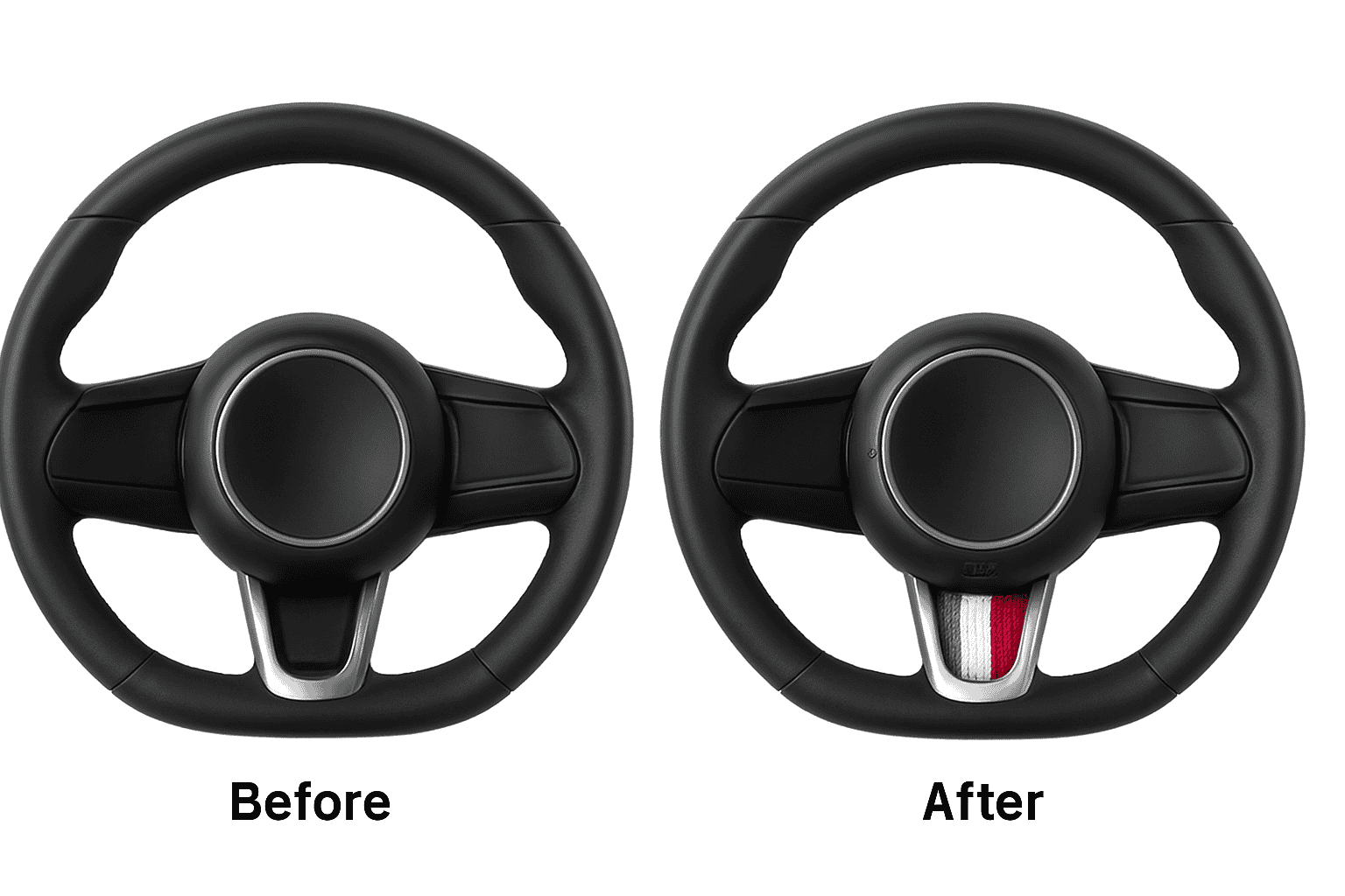 Carbon Fiber Steering Wheel Bottom Sticker for Fiat 500 Abarth-Tricolor / Germany