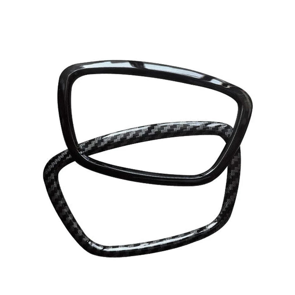 Carbon Fiber Steering Wheel Trim Cover for Audi Models-Germany / Style 2 Black
