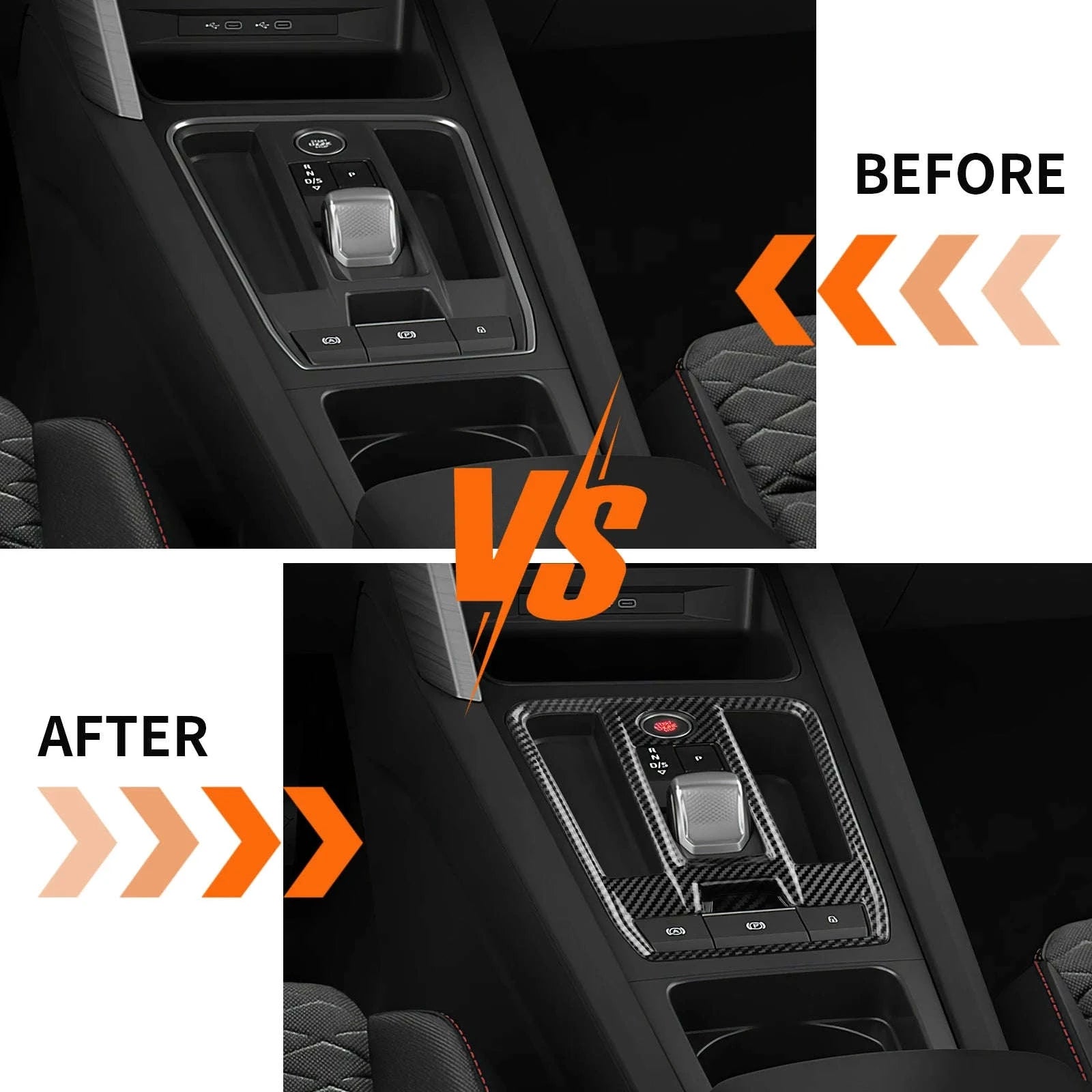 Carbon Fiber Style ABS Gear Trim for Seat Leon and Cupra-Only for LHD / Germany