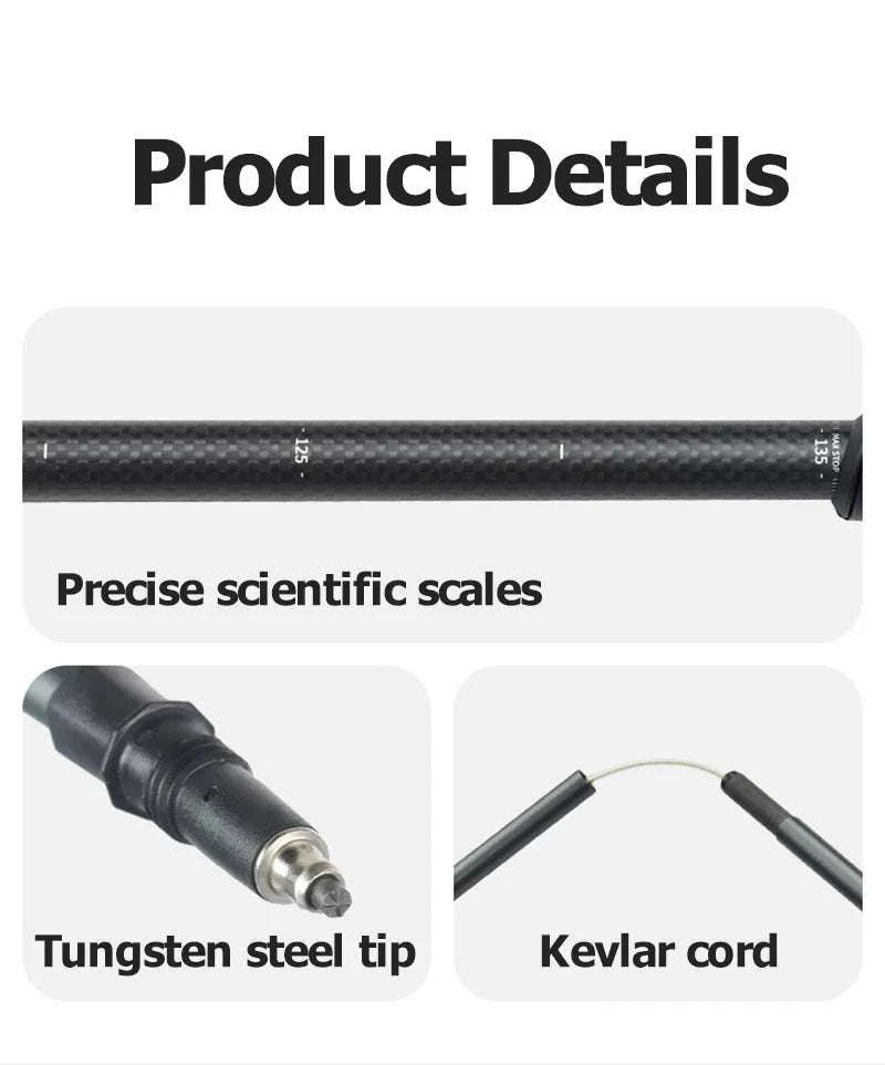 Carbon Fiber Trekking Poles Adjustable 103–135cm Ultralight Hiking Sticks-PRO Black S 2pcs / Russian Federation