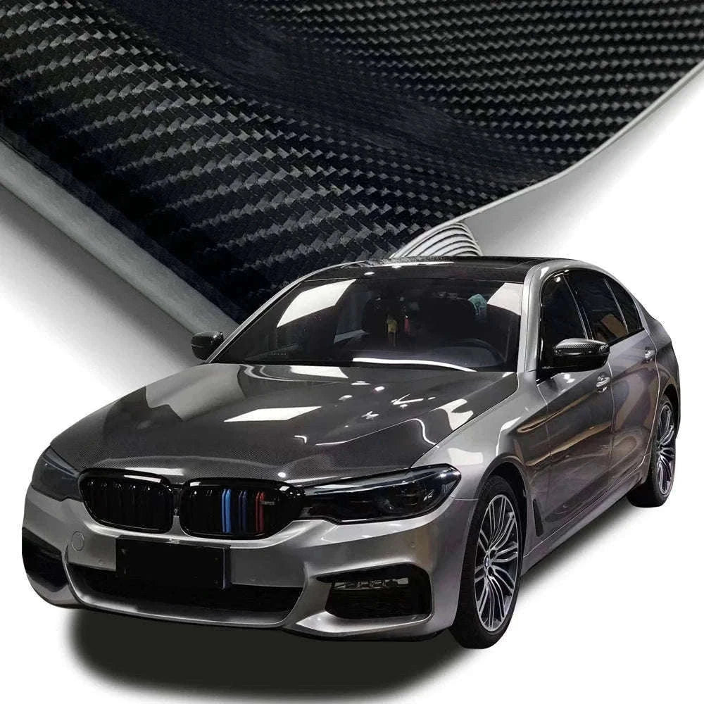 Carbon Fiber Vinyl Wrap Film 1.45m x 2m Glossy Black-2D / 145cmx200cm