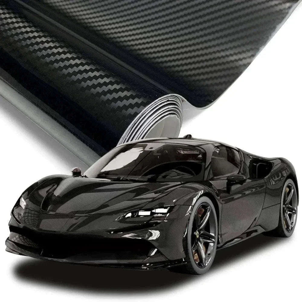 Carbon Fiber Vinyl Wrap Film 1.45m x 2m Glossy Black-2D / 145cmx200cm