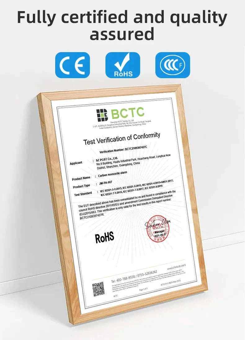 Carbon Monoxide Detector with Digital Display and Battery Power-10-PCS / China Mainland