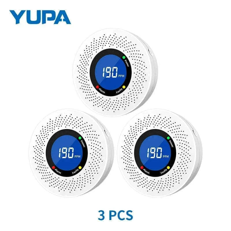 Carbon Monoxide Detector with Digital Display and Battery Power-10-PCS / China Mainland