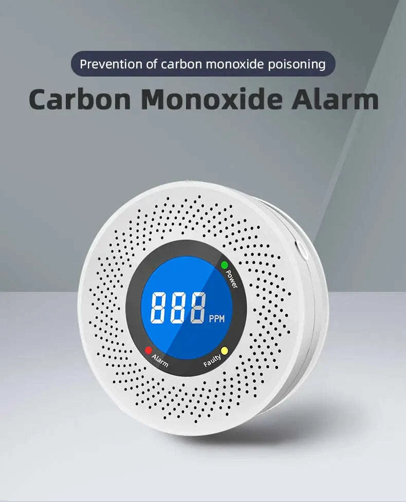 Carbon Monoxide Detector with Digital Display and Battery Power-10-PCS / China Mainland