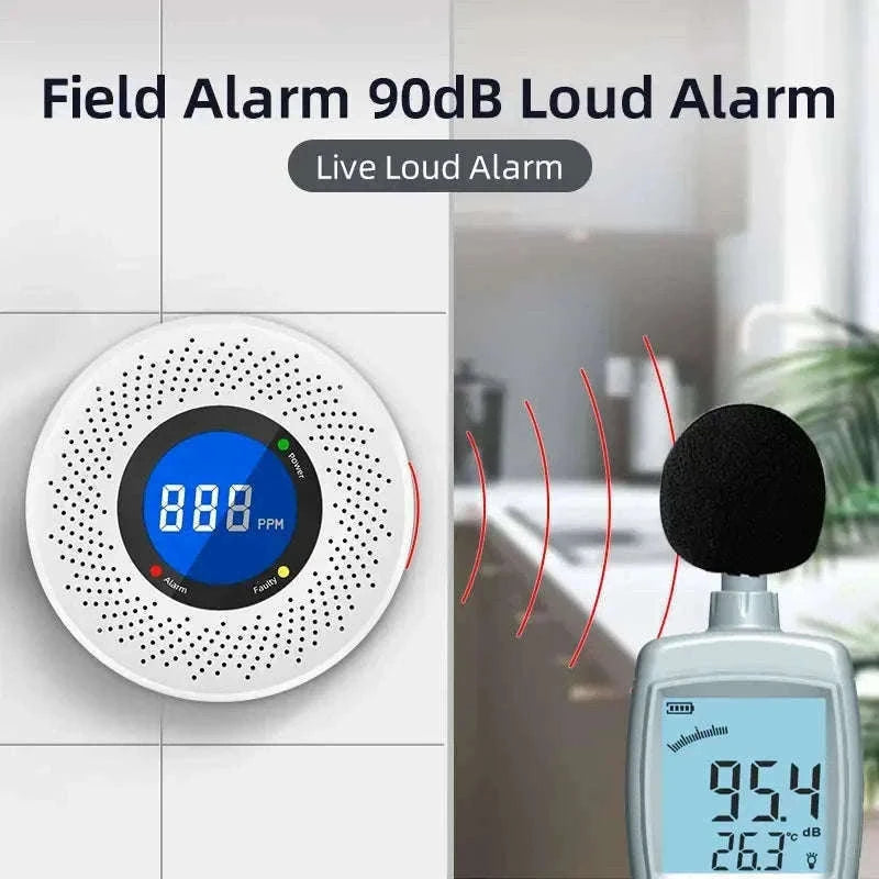 Carbon Monoxide Detector with Digital Display and Battery Power-10-PCS / China Mainland