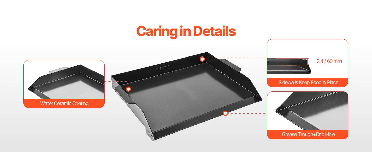 Carbon Steel BBQ Griddle Plate for Gas Grill & Stovetop Cooking-20 x 16inch / United States