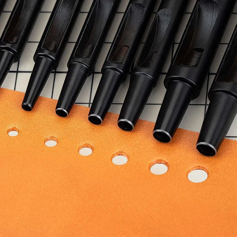 Carbon Steel Round Hole Punch Set for Leather, Fabric & DIY-Set D(3.5mm 10Pcs) / United States