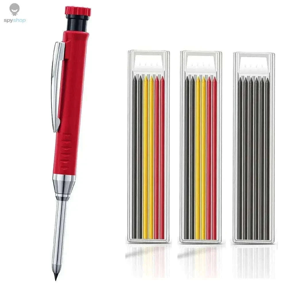 Carpenter Mechanical Pencil with Sharpener and Color Refills-set D-Black 4pcs