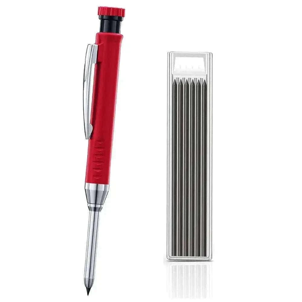 Carpenter Mechanical Pencil with Sharpener and Color Refills-set D-Black 4pcs
