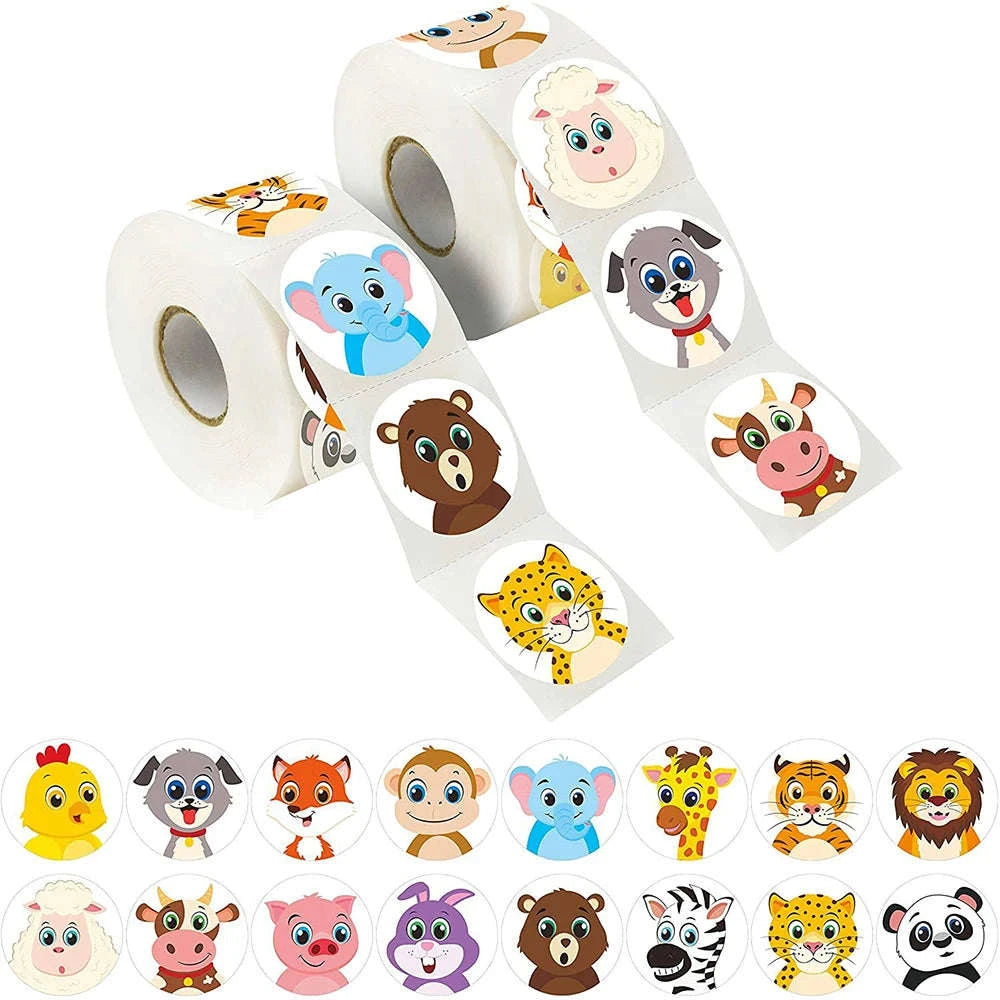 Cartoon Animal Reward Stickers for Kids and Gifts-QY852-500pcs