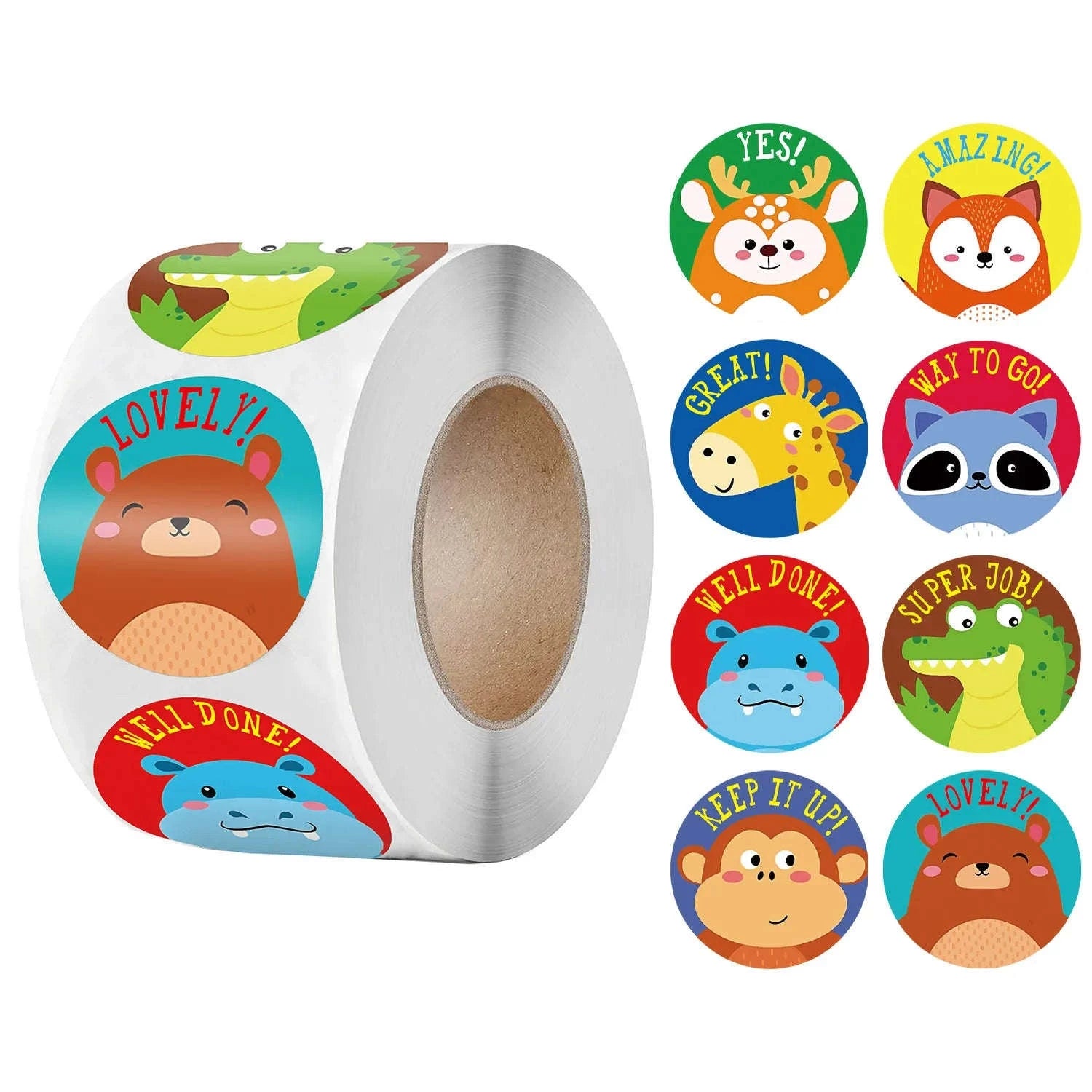 Cartoon Animal Reward Stickers for Kids and Gifts-QY852-500pcs
