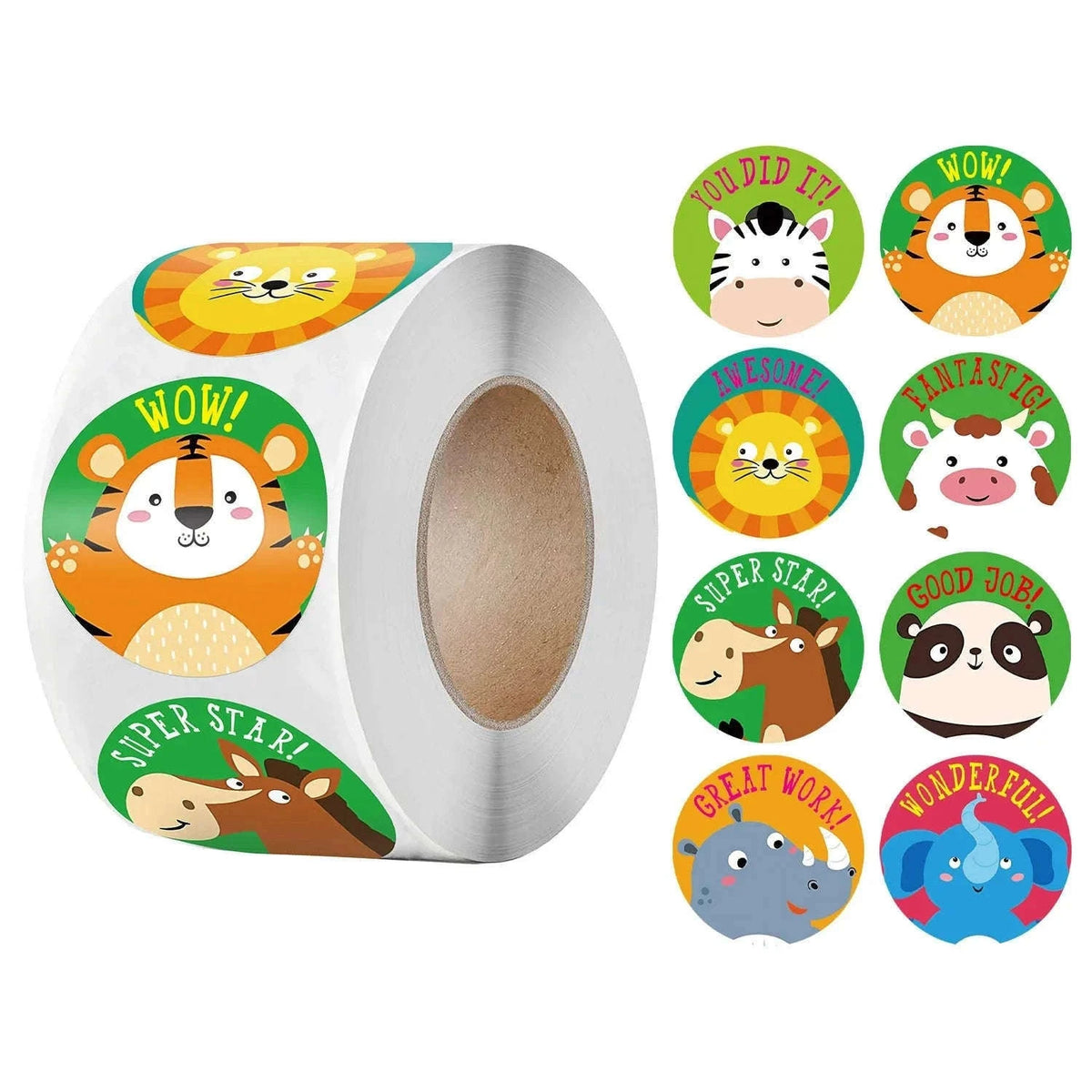 Cartoon Animal Reward Stickers for Kids, Gifts, and Crafts-QY852-500pcs