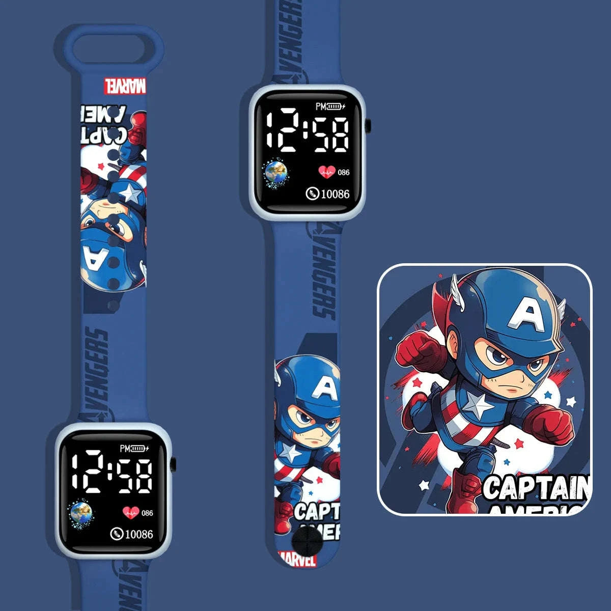 Cartoon Spiderman Kids Watch with LED Display-XDQ ljr