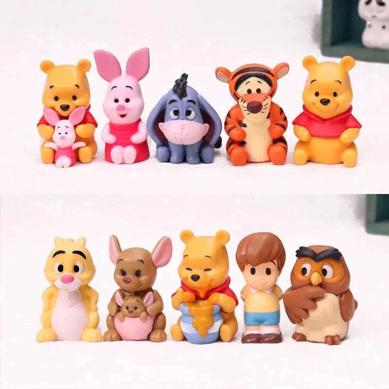 Cartoon Winnie the Pooh Action Figure Set, 10-Piece-10pcs