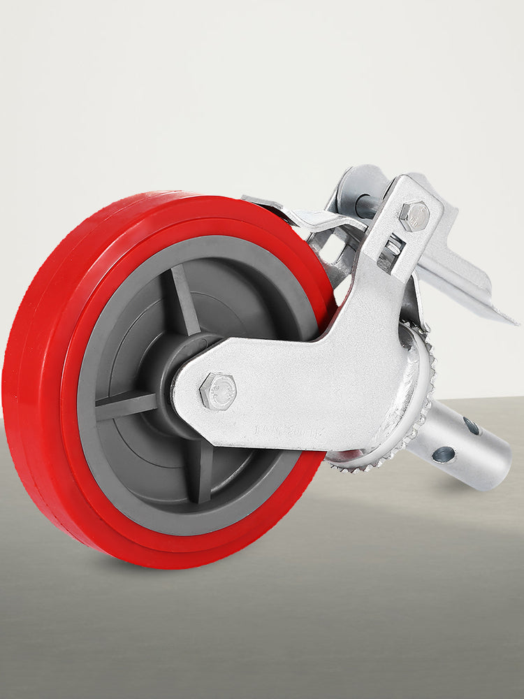 8" Polyurethane Swivel Caster Wheels Set of 4 with Brakes 3200 lb