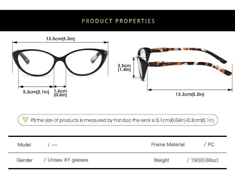 Cat Eye Myopia Glasses with Photochromic & Blue Light Protection-PHOTO Colorful / Myopia-375