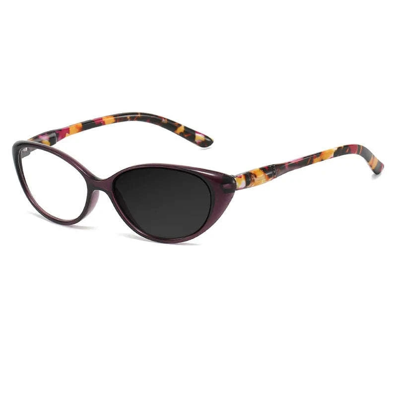 Cat Eye Myopia Glasses with Photochromic & Blue Light Protection-PHOTO Colorful / Myopia-375