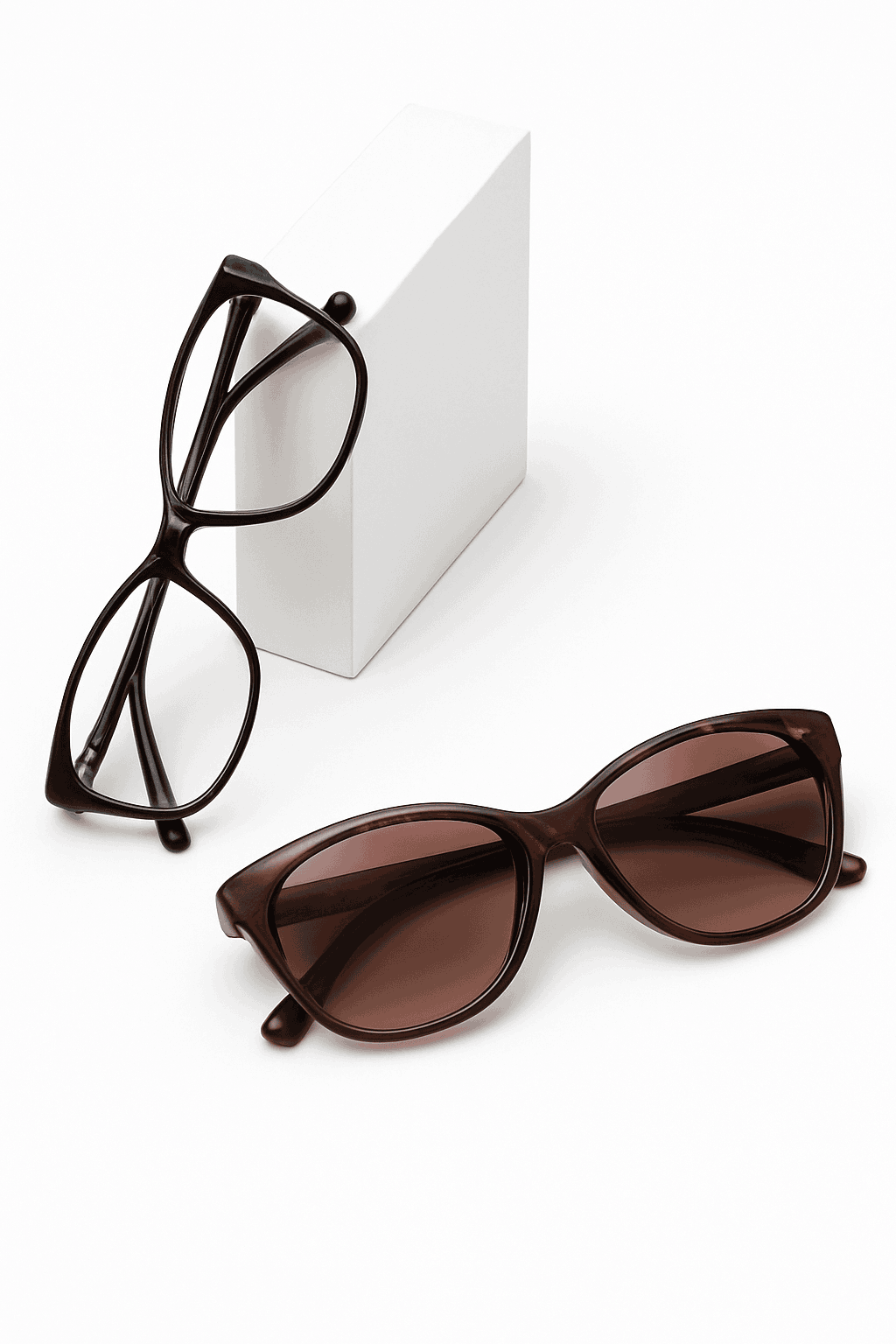 Cat-Eye Prescription Glasses with Magnetic Clip-On Sunglasses-C6 / Progressive / 1.56|Anti Blue Ray