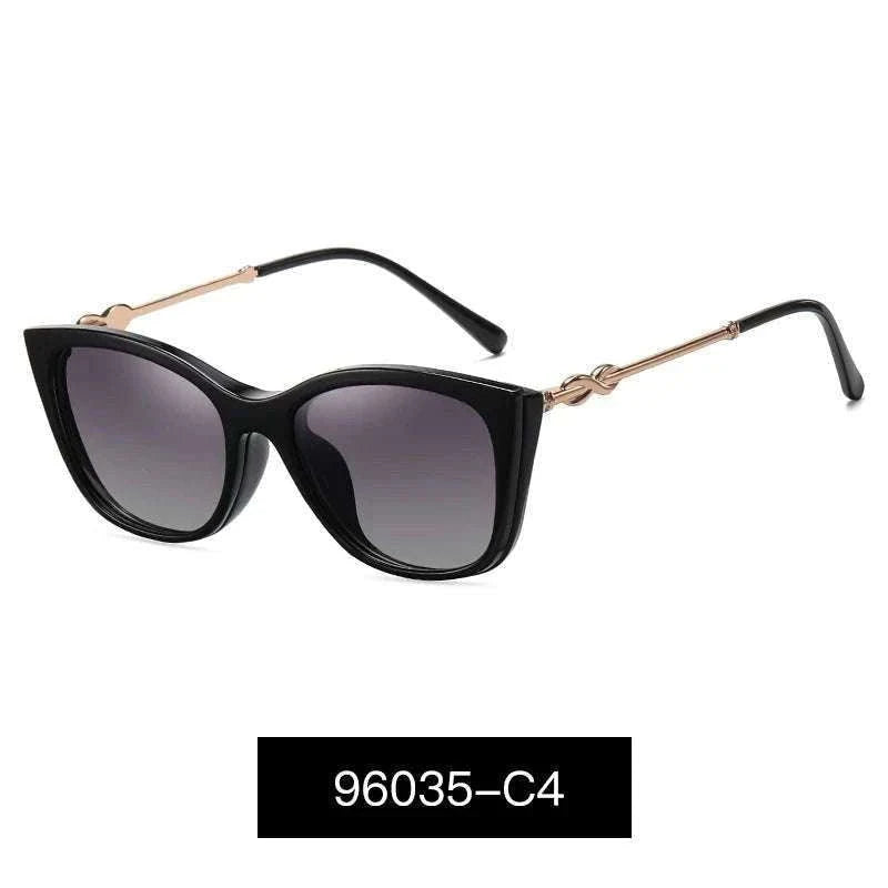Cat-Eye Prescription Glasses with Magnetic Clip-On Sunglasses-C6 / Progressive / 1.56|Anti Blue Ray