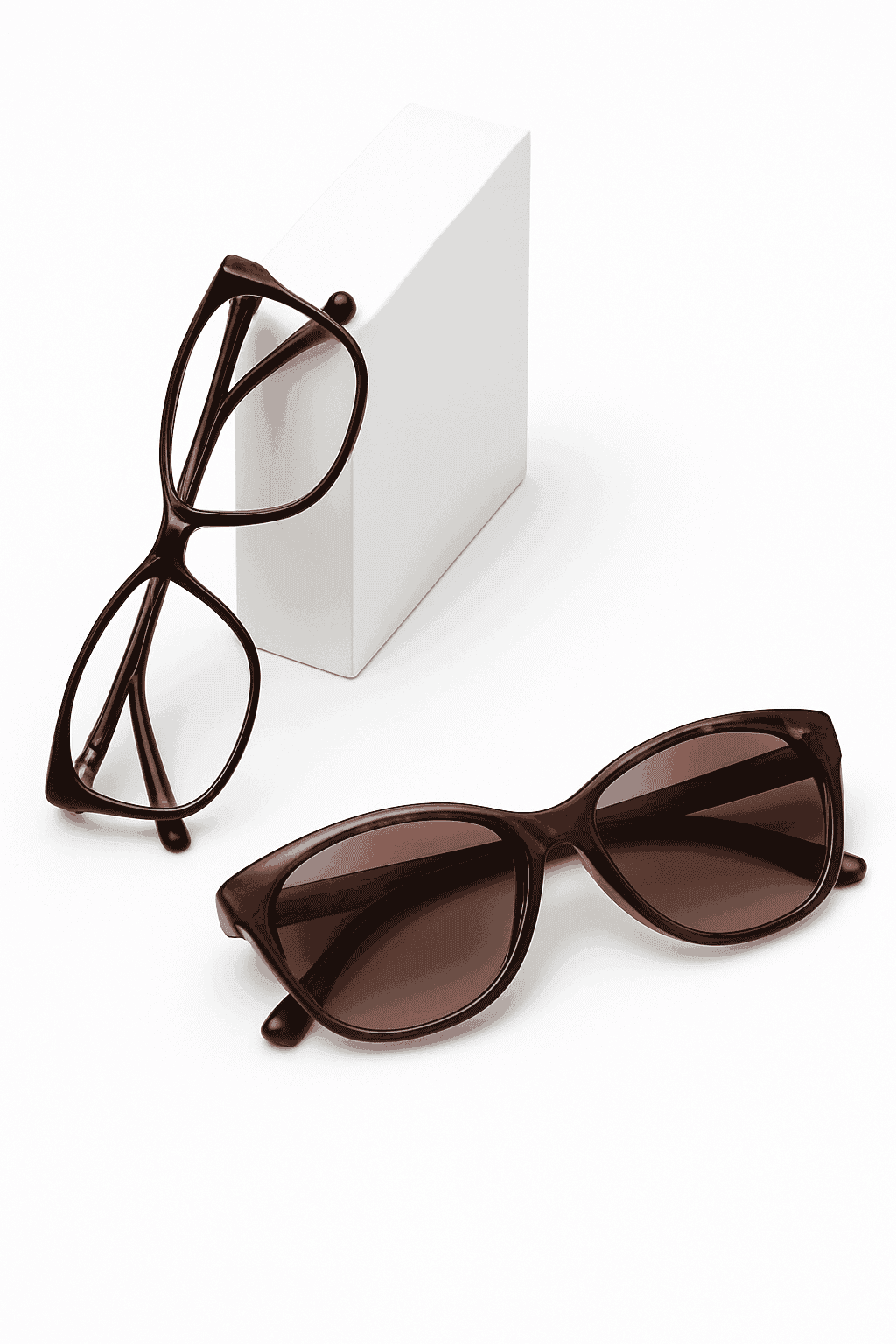 Cat-Eye Prescription Glasses with Magnetic Clip-On Sunglasses-C6 / Progressive / 1.56|Anti Blue Ray