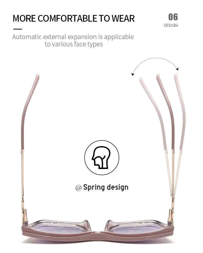 Cat-Eye Prescription Glasses with Magnetic Clip-On Sunglasses-C6 / Progressive / 1.56|Anti Blue Ray